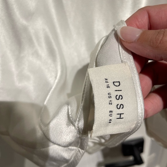 DISSH CHARLI WHITE SATIN MAXI SKIRT - Picture 5 of 6